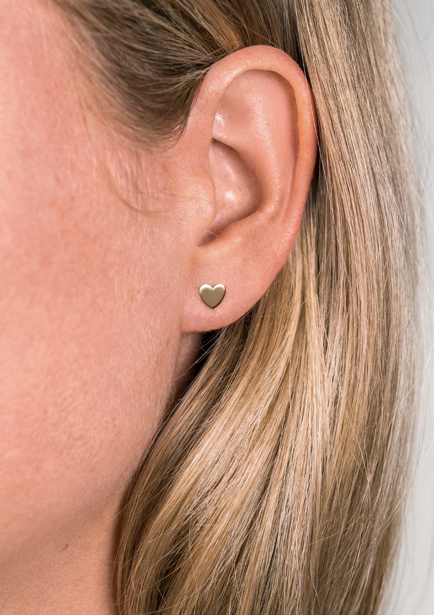 ZINZI 14K Gold Stud Earrings Heart ZGO214