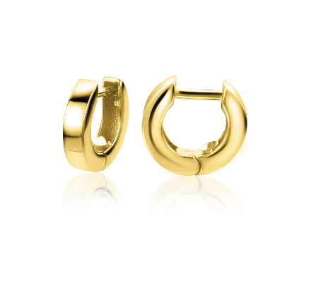 ZINZI 14K Gold Hoop Earrings Square Tube 10 x 2,3mm ZGO303