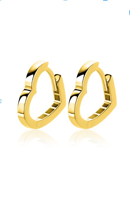 ZINZI GOLD klapcreolen in hartvorm 15x2mm