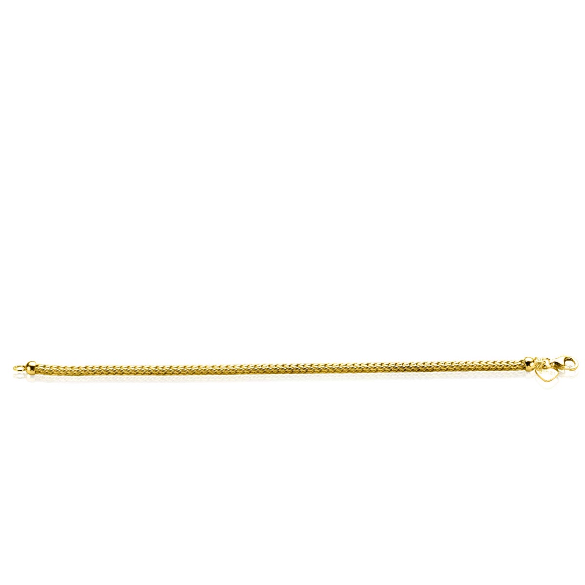 ZINZI Gold Plated Sterling Silver Chain Bracelet Foxtail 2,5mm ZIA1124G