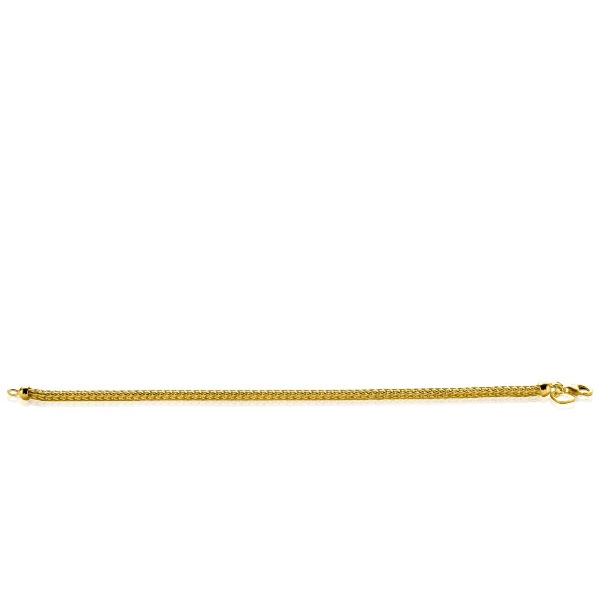 ZINZI Gold Plated Sterling Silver Chain Bracelet Foxtail width 3mm 19cm ZIA1287G