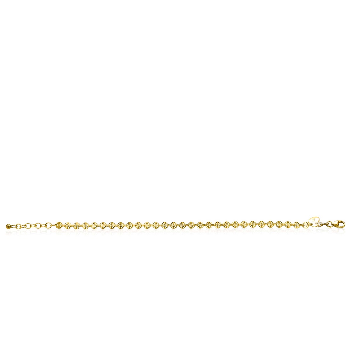 ZINZI Gold Plated Sterling Silver Bracelet Coins with Sunbeams width 4,3mm ZIA2272G