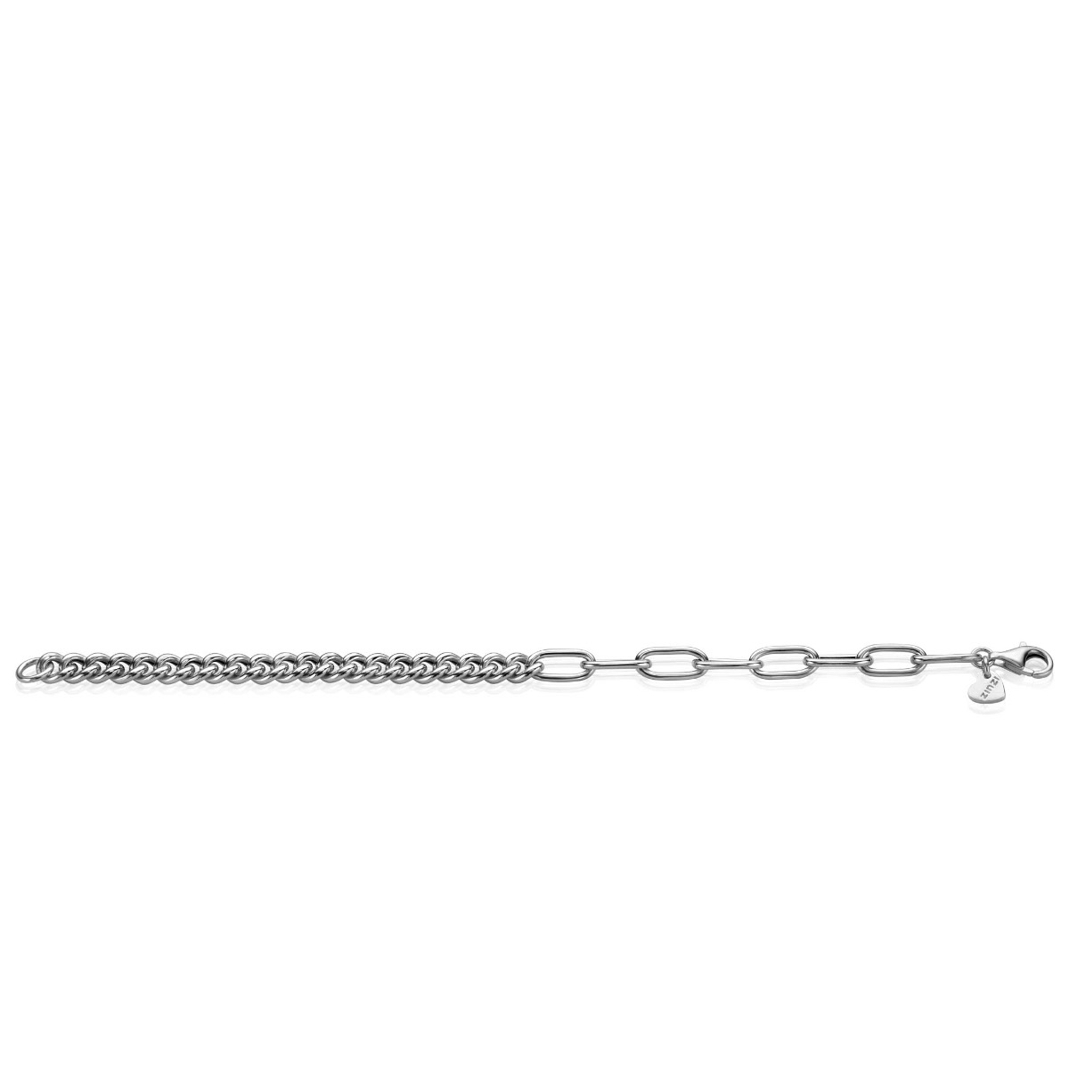 ZINZI Sterling Sterling Silver Multi-Chain Bracelet with Curb and Paperclip Chains width 6,7mm ZIA2285