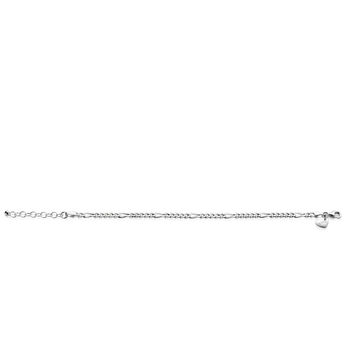 ZINZI Sterling Silver Figaro Chain Bracelet width 3,5mm ZIA2291