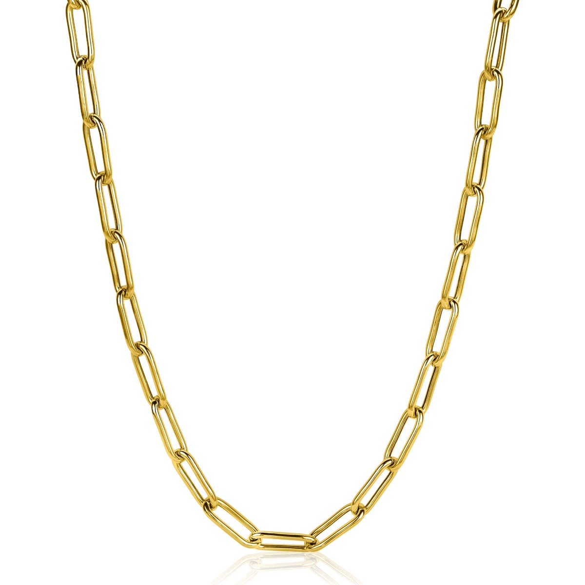 ZINZI Gold Plated Sterling Silver Chain with Paperclip Chains 5.5mm width 45cm ZIC2286G