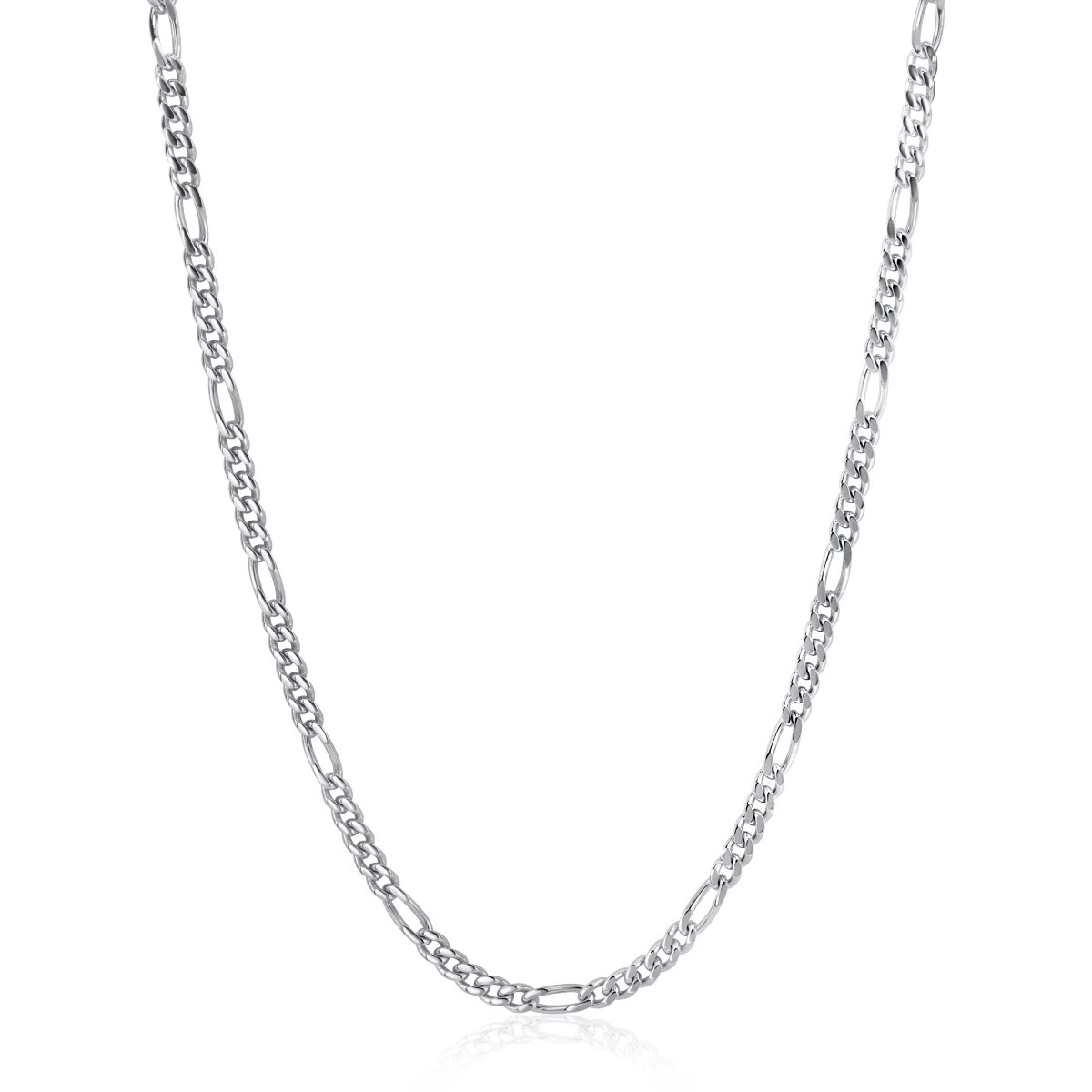 ZINZI Sterling Silver Figaro Chain Necklace 3.5mm width 40-45cm ZIC2291