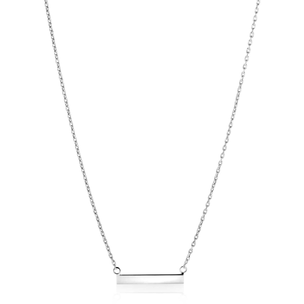 Zinzi Sterling Silver Necklace 45cm with Shiny Plate to Engrave ZIC2344