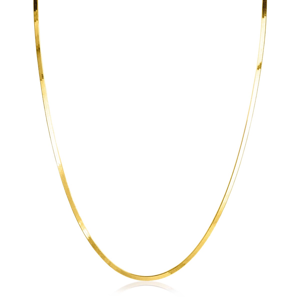 ZINZI Gold Plated Sterling Silver Snake Chain Necklace 45cm 1,9mm width ZIC2360