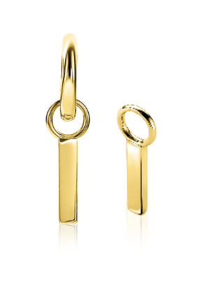 ZINZI Gold Plated Sterling Silver Earrings Pendants Bar ZICH1440G (excl. hoop earrings)