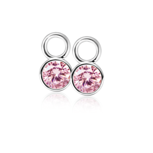 ZINZI Sterling Silver Earrings Pendants 7mm Round Rose ZICH1486R (excl. hoop earrings)