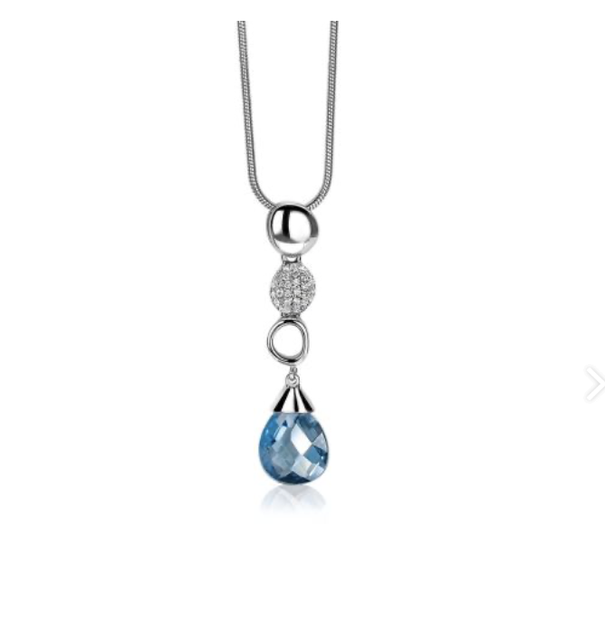 ZINZI Sterling Silver Fantasy Pendant Drop Blue White ZIH1467