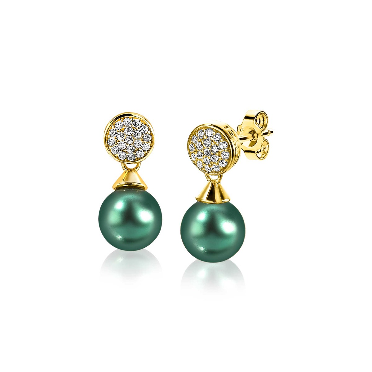 ZINZI Gold Plated Sterling Silver Pearl Earrings ZIO1151GG