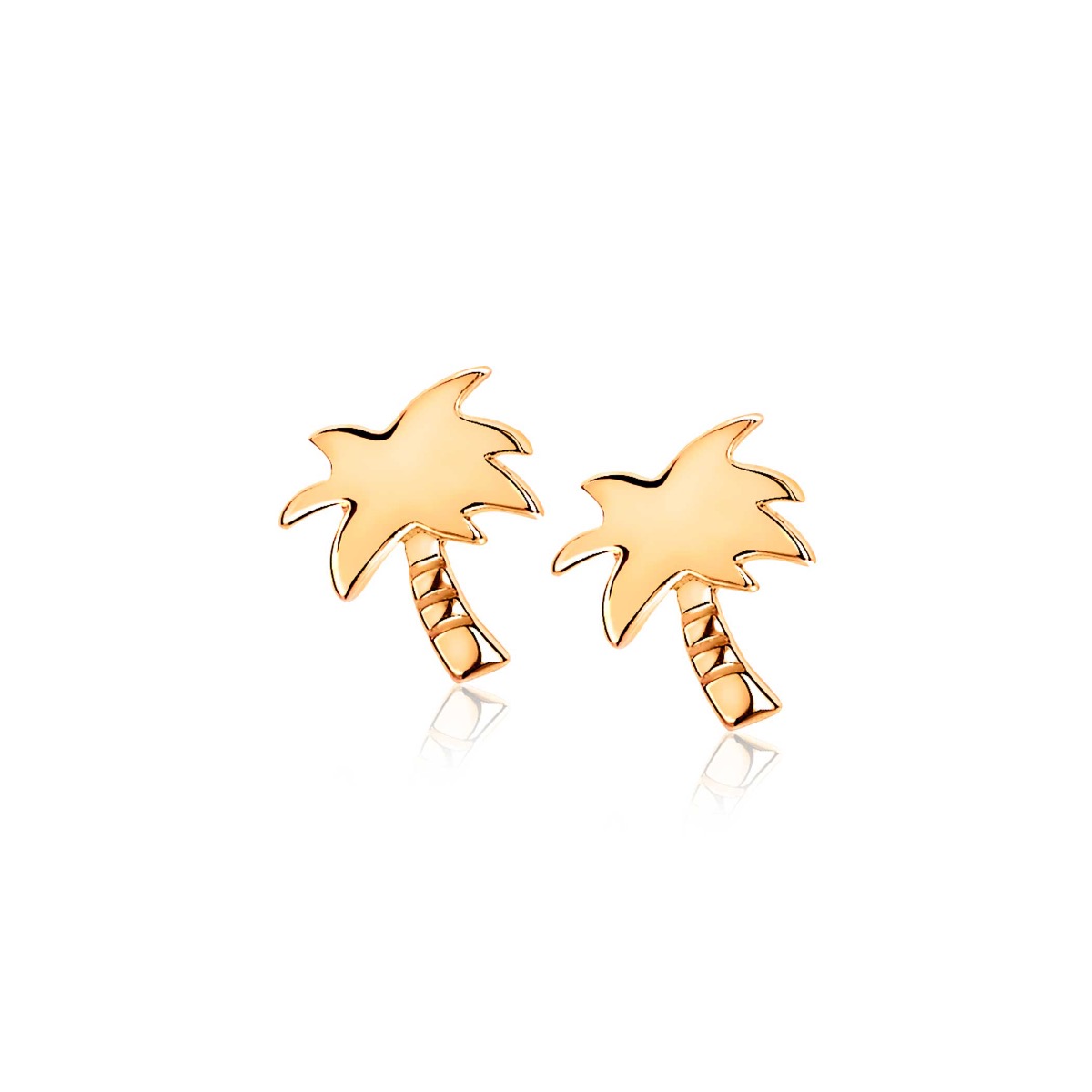 8mm ZINZI Rose Gold Plated Sterling Silver Stud Earrings Palm Tree ZIO1679R
