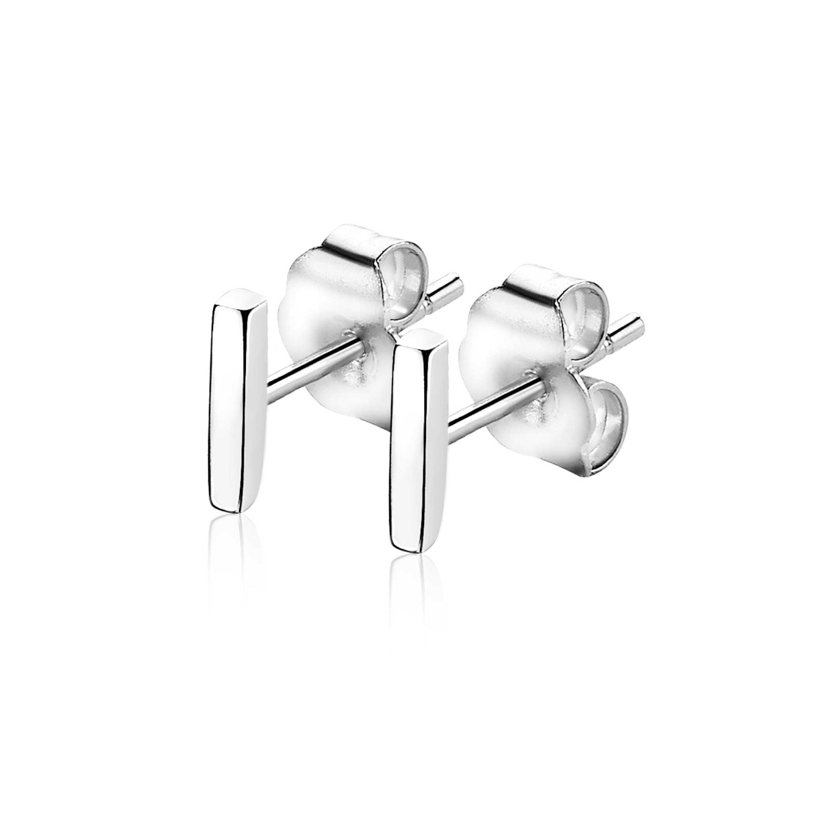 8mm ZINZI Sterling Silver Stud Earrings Bar ZIO1689