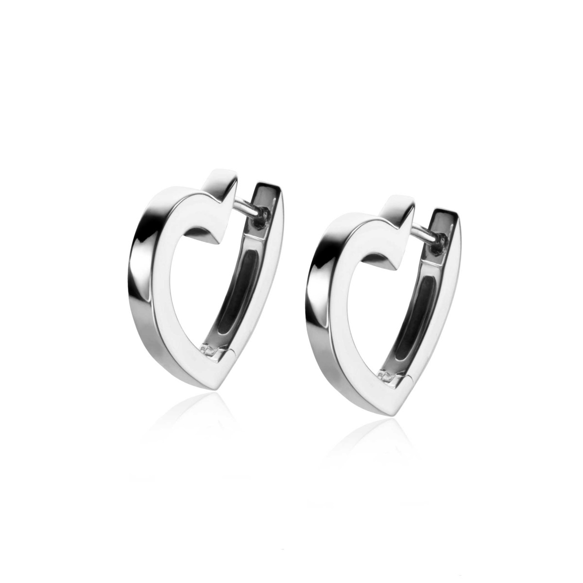 18mm ZINZI Sterling Silver Hoop Earrings Heart ZIO2195