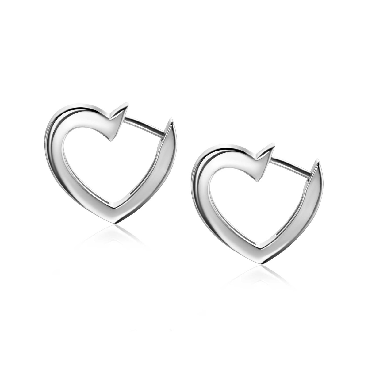 18mm ZINZI Sterling Silver Hoop Earrings Heart ZIO2195