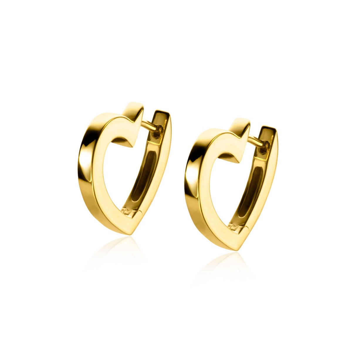 18mm ZINZI Gold Plated Sterling Silver Hoop Earrings Heart ZIO2195G