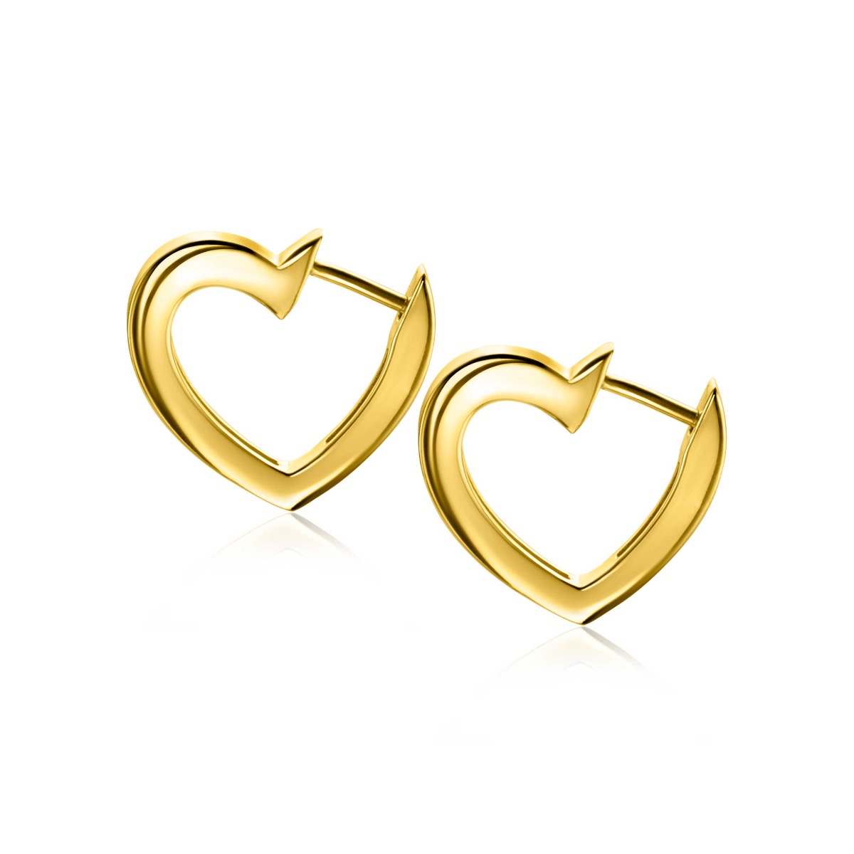 18mm ZINZI Gold Plated Sterling Silver Hoop Earrings Heart ZIO2195G