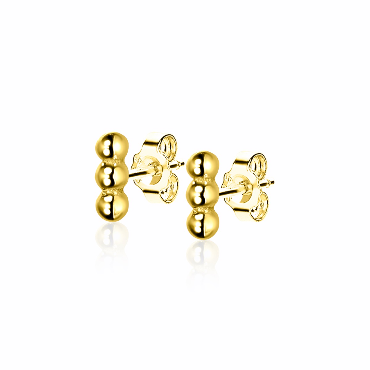 6mm ZINZI Gold Plated Sterling Silver Stud Earrings Beads ZIO2230G