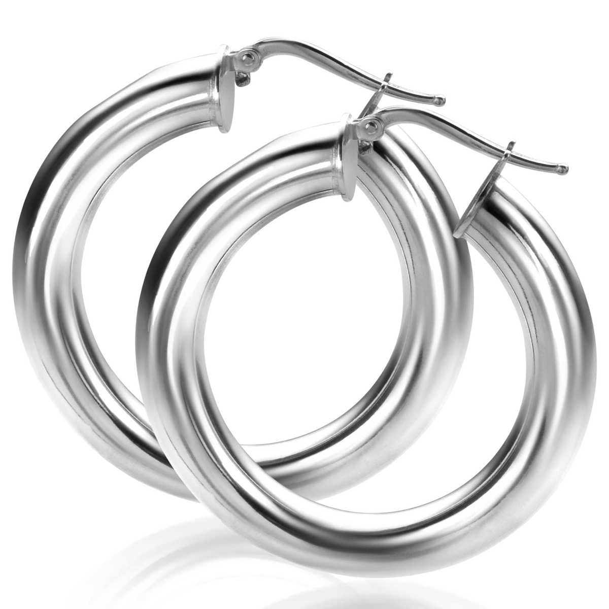 38mm ZINZI Sterling Silver Hoop Earrings Smooth width 6mm ZIO2279