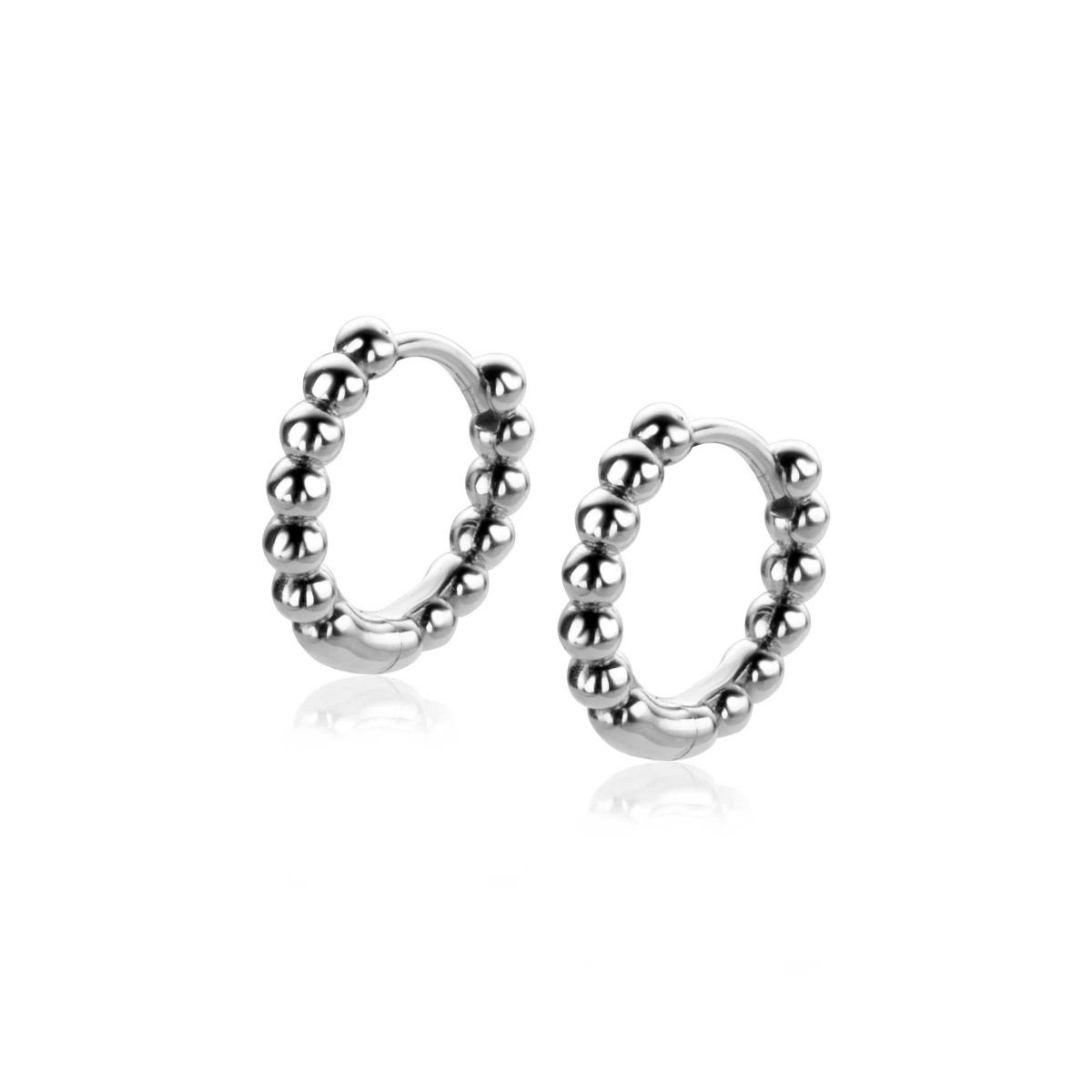 13,5mm ZINZI Sterling Silver Hoop Earrings Beads 13,5x2,5mm ZIO923