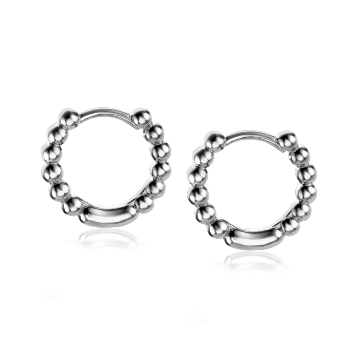 13,5mm ZINZI Sterling Silver Hoop Earrings Beads 13,5x2,5mm ZIO923