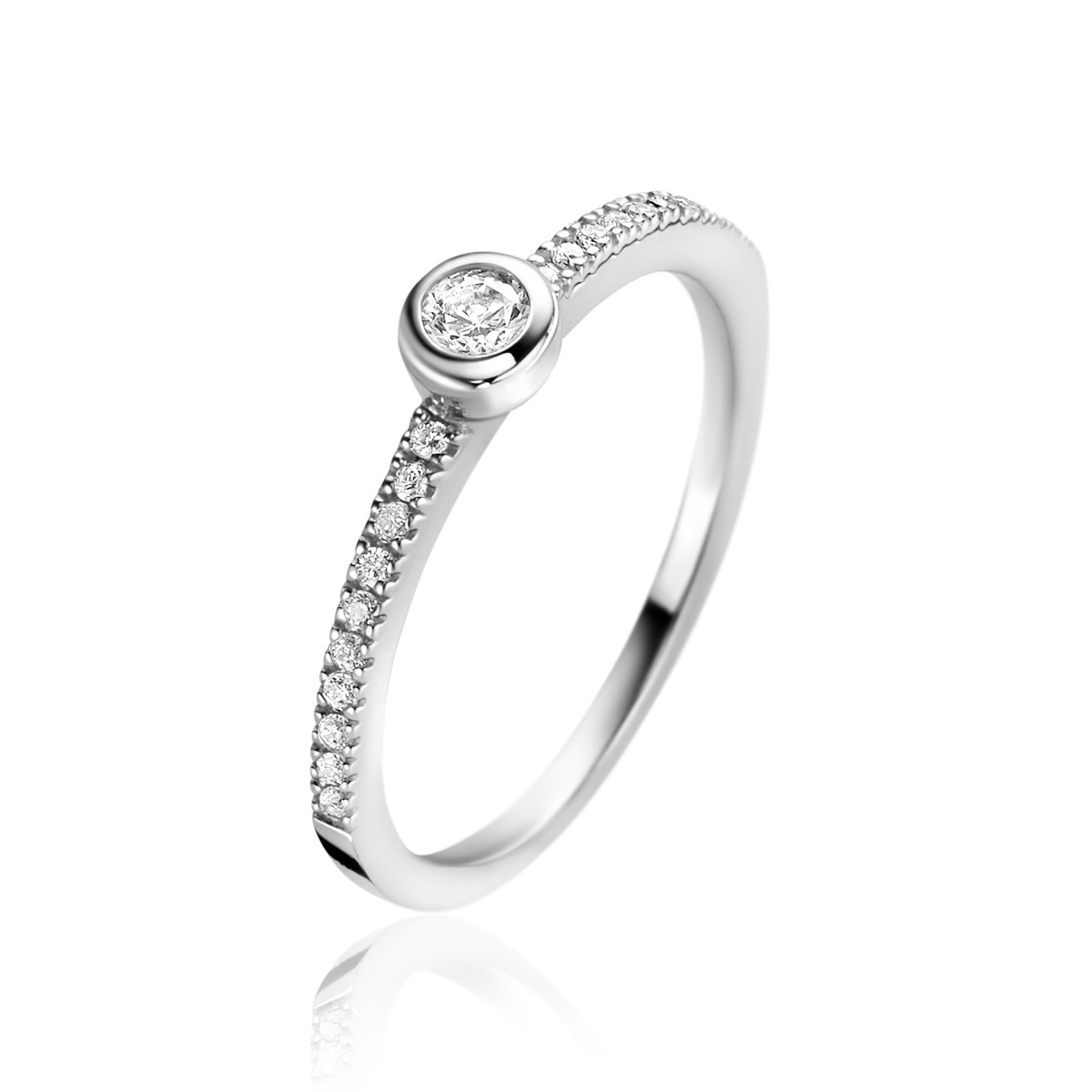 ZINZI Sterling Silver Luxury Stackable Ring White Zirconias ZIR2422