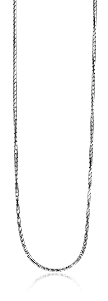 ZINZI Sterling Silver Snake Necklace 1mm width 50cm ZISL50